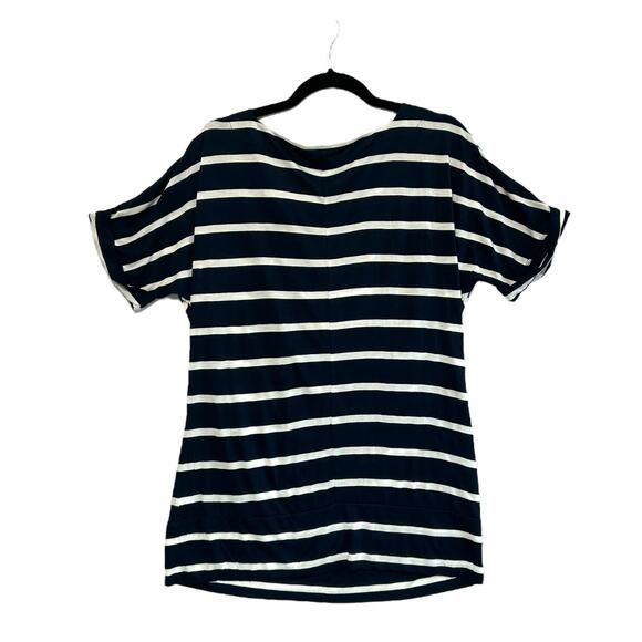 Banana Republic Striped Cowl Neck Top NWT Women's Sz XL Navy White Coastal Chic - Picture 2 of 7